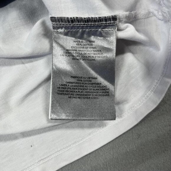 Moose Knuckles Shirt Womens Small White Tie Dye Logo Crew Neck 100% Cotton Tee - Picture 2 of 7